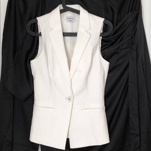 White Sleeveless Jacket.